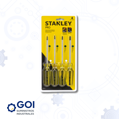 JUEGO DE 4 DESTORNILLADORES PRO PUNTA - STANLEY