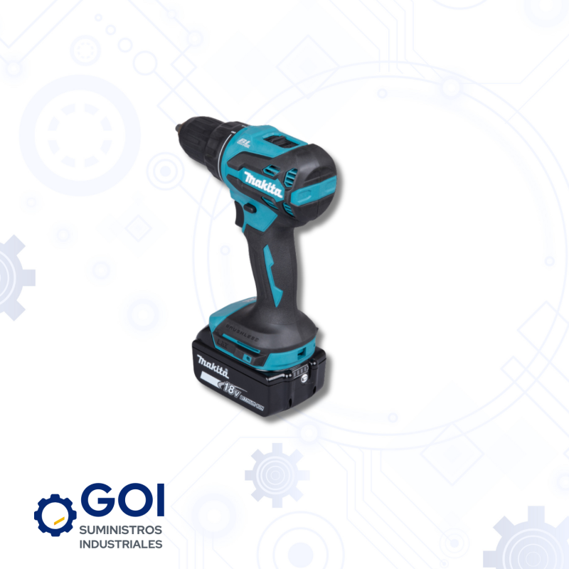 Taladro atornillador LXT ® DDF490  a batería LXT® equipado con un potente motor sin escobillas.